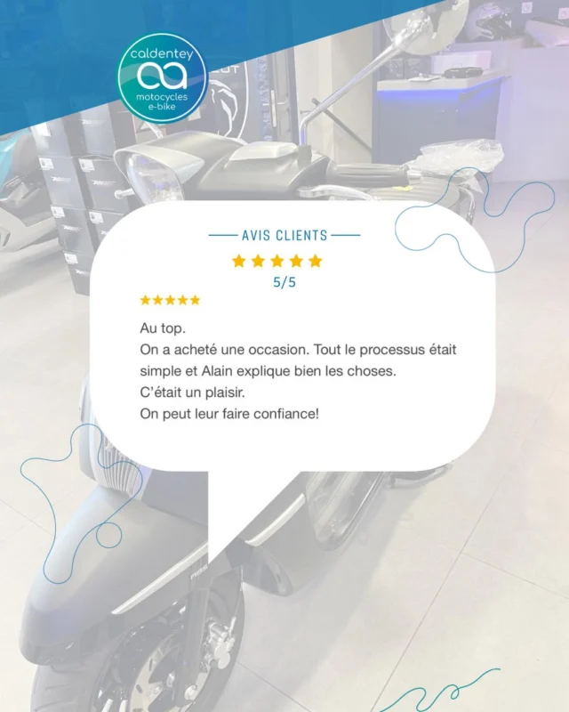 🌟 Un immense merci à notre client pour sa note de 5 ⭐ sur Google ! 

Votre satisfaction est notre plus belle récompense. Chez Caldentey, nous mettons tout en œuvre pour vous offrir le meilleur service et des scooters à la hauteur de vos attentes. 🛵💨

Votre avis nous motive à continuer sur cette voie ! 🚀

#Merci #Avis5Étoiles #Caldentey #ScooterLovers #SatisfactionClient  #PeugeotScooter #peugeotmotocycles